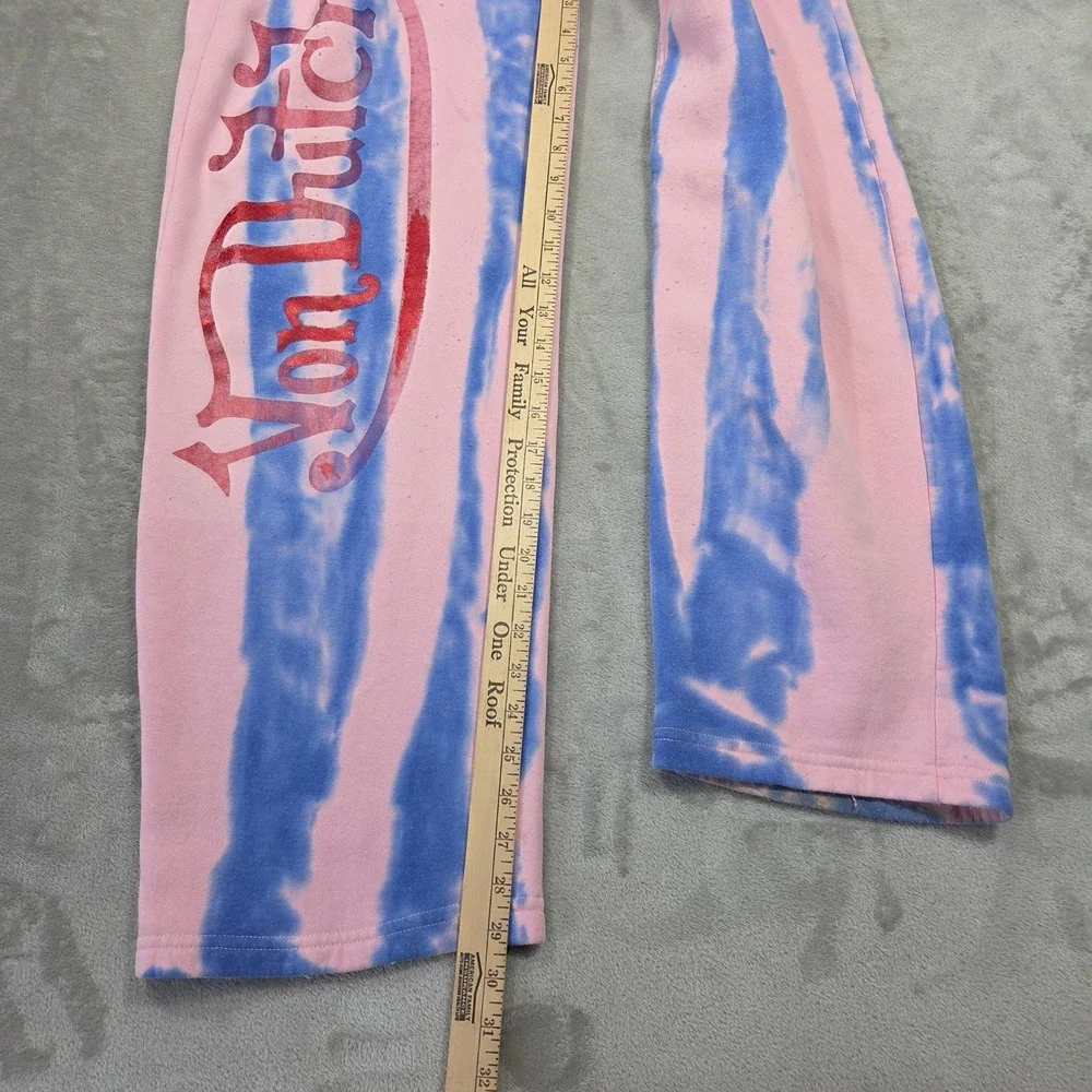 Von Dutch Womens Pink Tie Dye Y2k Sweatpants Size L Bratz Wide Leg Preppy Lounge - Picture 4 of 9